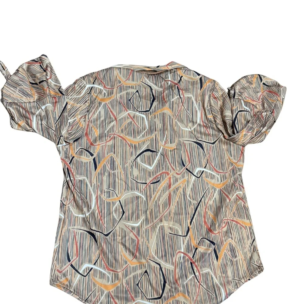 Vintage Carmelton USA Union‎ Made Blouse L Retro Abstract Top - Picture 5 of 10